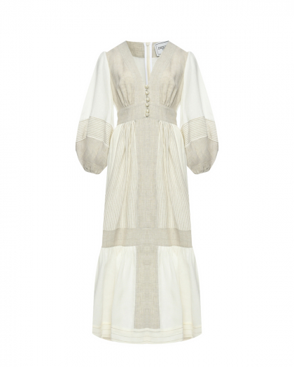Платье миди с объёмными рукавами, белое Forte dei Marmi Couture | Фото 1