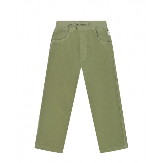 Велюровые брюки зеленого цвета IL Gufo | Фото 1