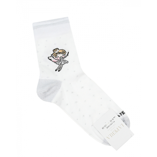 Белые носки с принтом &quot;фея&quot; La Perla | Фото 1