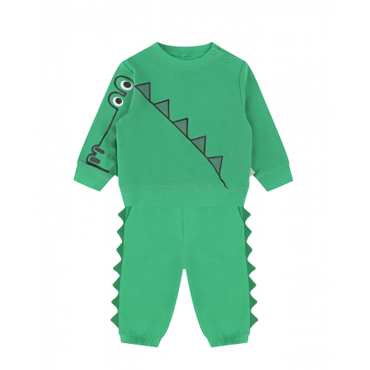 Зеленый спортивный костюм с принтом &quot;Крокодил&quot; Stella McCartney | Фото 1