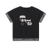 Черная футболка с принтом &quot;Karl and Choupette&quot; Karl Lagerfeld kids | Фото 1
