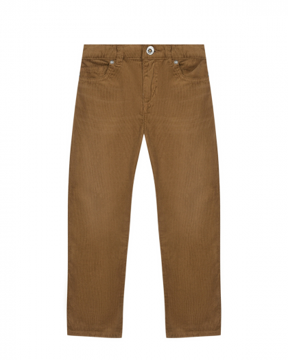 Вельветовые брюки коричневого цвета Moschino | Фото 1