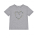 Серая футболка с принтом &quot;цветочное сердце&quot; Stella McCartney | Фото 1