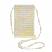 Кремовая плетеная сумка из бусин 11х2х18 см David Charles | Фото 1