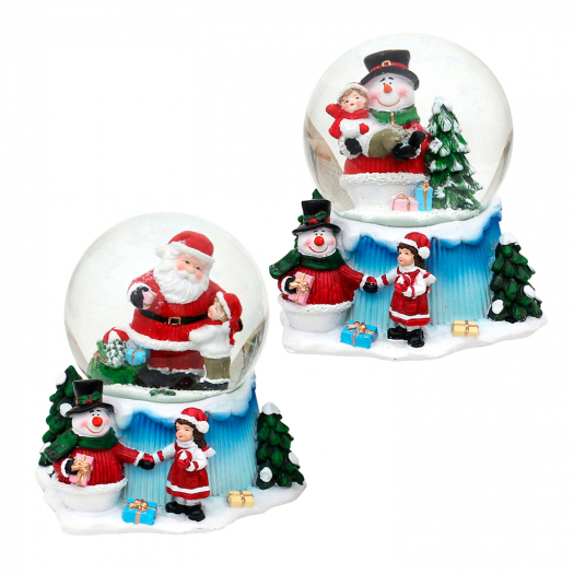 Шар cнежный &quot;Санта с детьми/Снеговик и мальчик&quot;, 2 вида SIGRO Collection | Фото 1