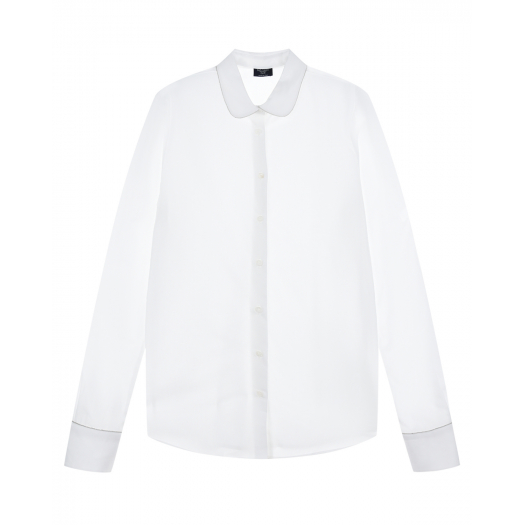 Белая рубашка с отделкой тесьмой Dal Lago | Фото 1