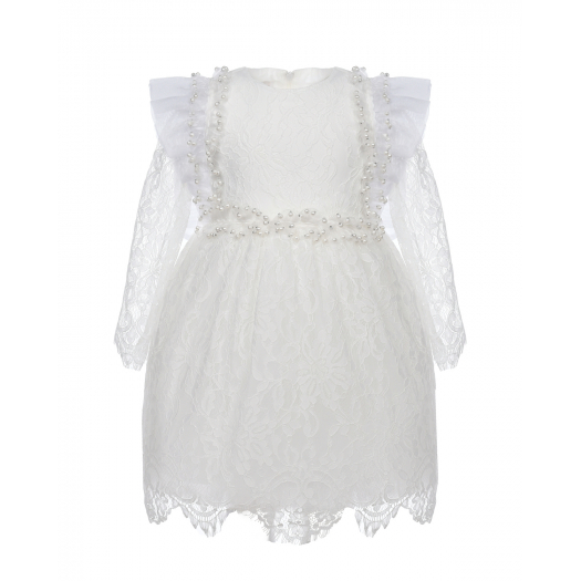 Белое платье с отделкой бусинами Eirene | Фото 1