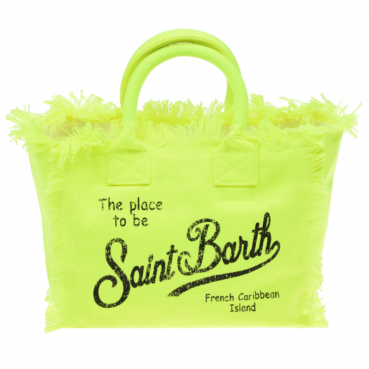Неоново-желтая сумка с логотипом 28х14х22 см Saint Barth | Фото 1