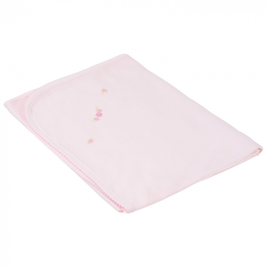Розовое одеяло с цветочной вышивкой Lyda Baby | Фото 1