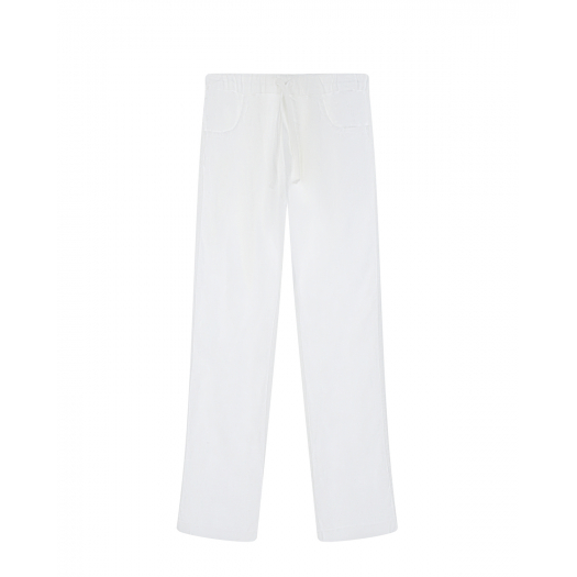 Белые льняные брюки IL Gufo | Фото 1