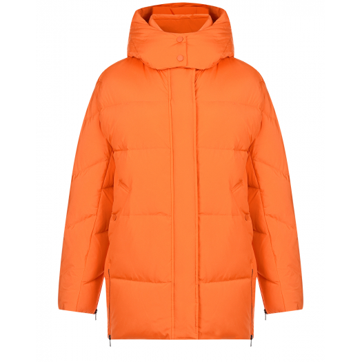 Оранжевое пальто-пуховик с капюшоном Woolrich | Фото 1