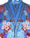 Голубое шелковое платье с цветочным принтом Saloni | Фото 11