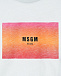 Белая футболка с логотипом в розовой рамке MSGM | Фото 5