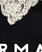 Черная футболка с кружевным воротником Ermanno Firenze | Фото 3