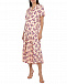 Кремовое платье с цветочным принтом Saloni | Фото 6