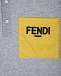 Серая футболка-поло с желтым карманом Fendi | Фото 3