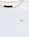 Белая футболка с золотистой отделкой Emporio Armani | Фото 3