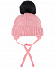 Розовая шапка с аппликацией &quot;кошка&quot; Chobi | Фото 2
