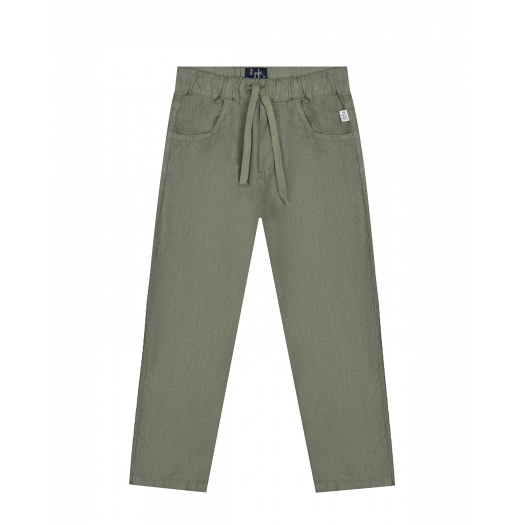 Зеленые льняные брюки IL Gufo | Фото 1