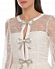 Платье кремового цвета с серебристыми бантами Saloni | Фото 10