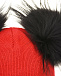 Красная шапка с черными помпонами Aletta | Фото 4