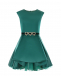 Зеленое атласное платье с многослойной юбкой David Charles | Фото 1