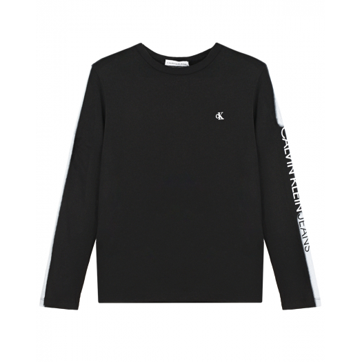Черная толстовка с белым логотипом Calvin Klein | Фото 1