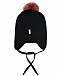 Черная шапка с красным брелоком Il Trenino | Фото 2