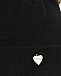 Черная шапка с двумя помпонами из меха Il Trenino | Фото 3