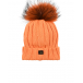 Оранжевая шапка из шерсти с меховым помпоном Regina | Фото 1