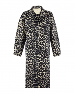 Пальто с леопардовым принтом Parosh Черный, арт. D430914 LAXLYLEO_837 | Фото 1