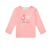 Розовая толстовка с принтом &quot;лебедь&quot; Sanetta Kidswear | Фото 1