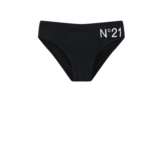Черные плавки с контрастным лого No. 21 | Фото 1