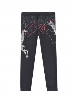 Спортивные брюки с анималистичным принтом KENZO Черный, арт. K14048 65 | Фото 1