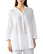 Рубашка оверсайз с рукавами 3/4, белая 120% Lino | Фото 7