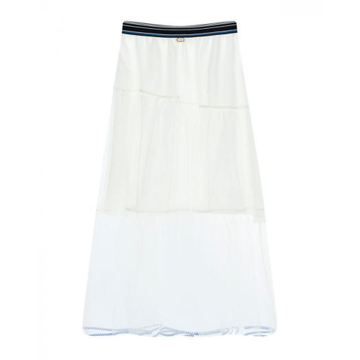 Белая юбка с поясом на резинке  | Фото 1