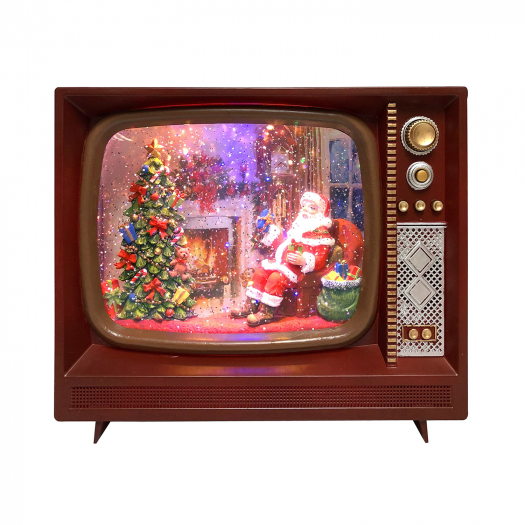 Новогодний сувенир &quot;Телевизор Санта/Елка&quot; красный, Battery/LED, 25x9x21 см Timstor | Фото 1