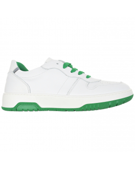 Белые кеды с зелеными шнурками Morelli Белый, арт. M4B9-52115-1251X165 WHITE/GREEN | Фото 2