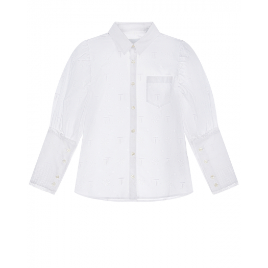 Белая рубашка с объемными рукавами Burberry | Фото 1