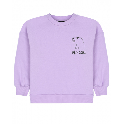 Фиолетовый свитшот с принтом &quot;медведь&quot;  | Фото 1