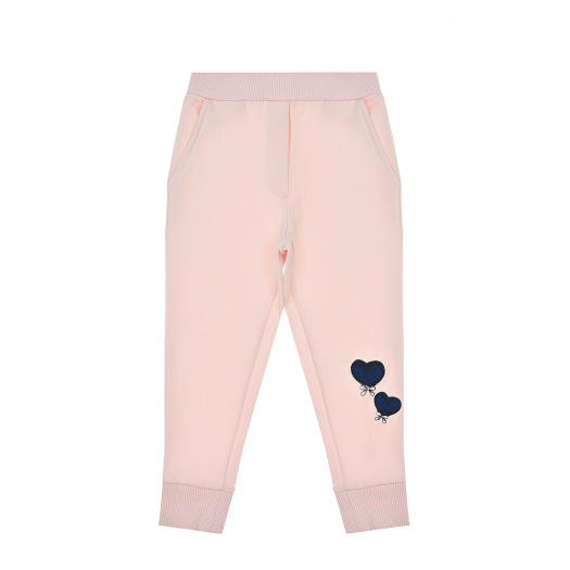Розовые спортивные брюки с вышивкой &quot;воздушные шары&quot; Monnalisa | Фото 1