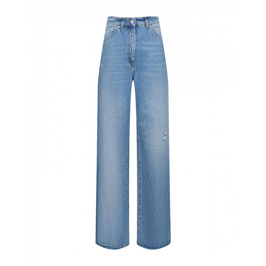 Синие джинсы прямого кроя MSGM | Фото 1