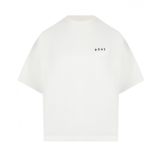 Белая футболка с черным лого ROHE | Фото 1