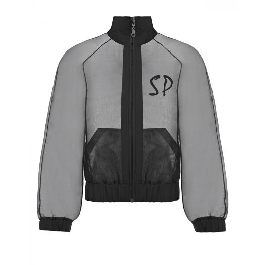 Черная куртка-бомбер с вышитым лого Prairie Черный, арт. 201F22322FW | Фото 1