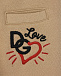Бежевые спортивные брюки с логотипом Dolce&Gabbana | Фото 3