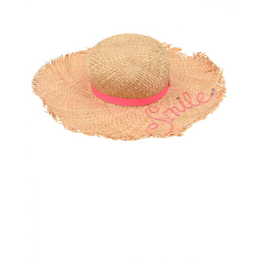 Соломенная шляпа с надписью &quot;Smile&quot; Il Trenino | Фото 1