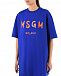 Синее платье-футболка с оранжевым логотипом MSGM | Фото 7