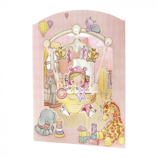 Открытка для новорожденных &quot;Девочка&quot;, розовый Santoro | Фото 1