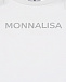 Белая укороченная футболка с оборками на рукавах Monnalisa | Фото 4