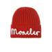 Красная шерстяная шапка с лого Moncler | Фото 1